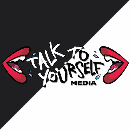 Media company logo featuring two, cartoon lips shouting at each other.