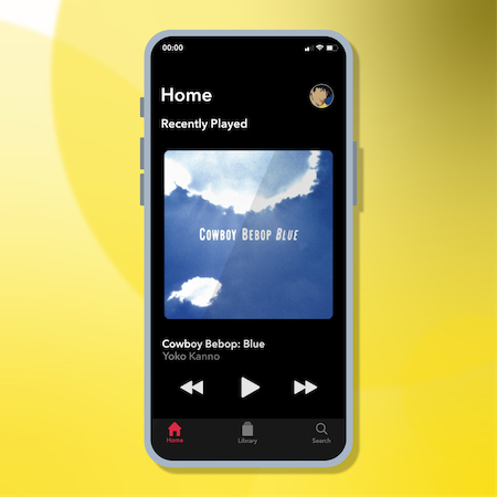 Smartphone displaying the thumbnail for an album.