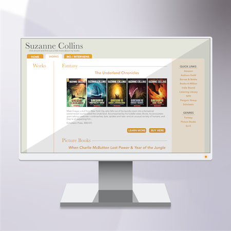 Desktop displaying the homepage of a book website.